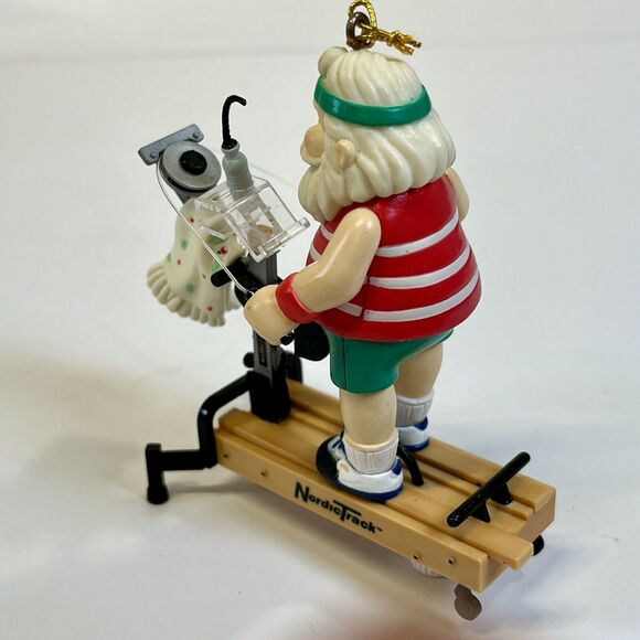 Enesco 1997 Masterpiece On track With Santa Christmas Ornament Santa NordicTrack - Picture 6 of 10